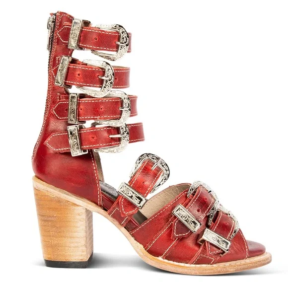 Freebird by Steven Red Strappy Sandals - Picture 3 of 8